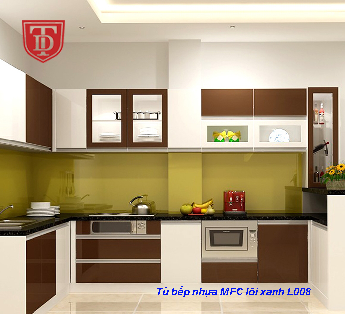Tủ bếp nhựa MFC lõi xanh L008